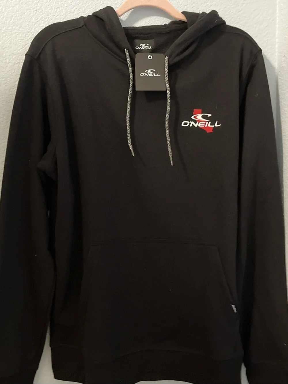 New with Tags O'Neill Black Hoodie with Red & White Chest Logo
